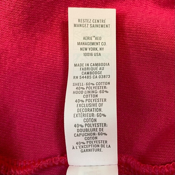 Offline by Aerie Terry Full Zip Hoodie Women's XS Pink Fleece Gorpcore Beach - Picture 11 of 13